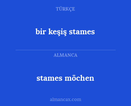 bir keşiş stames - stames möchen