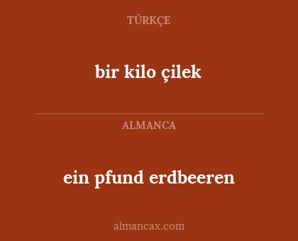 bir kilo çilek - ein pfund erdbeeren