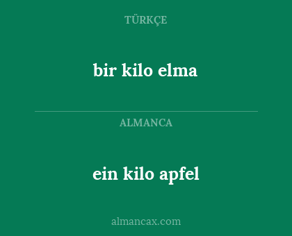 bir kilo elma - ein kilo apfel