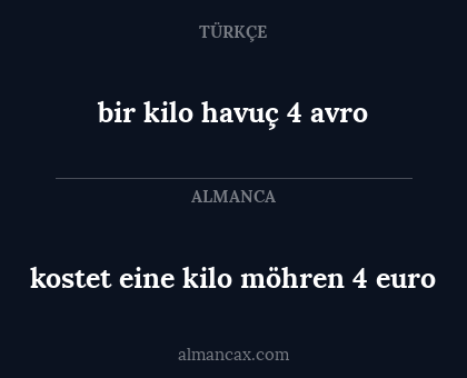 bir kilo havuç 4 avro - kostet eine kilo möhren 4 euro