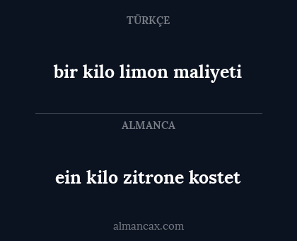 ein kilo zitrone kostet - bir kilo limon maliyeti