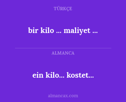 ein kilo... kostet... - bir kilo ... maliyet ...