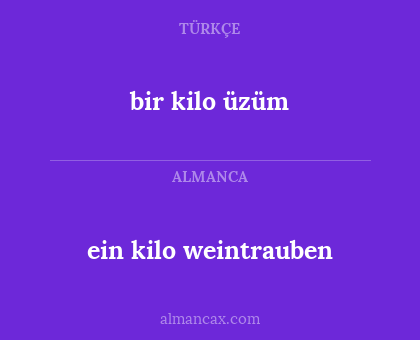 bir kilo üzüm - ein kilo weintrauben