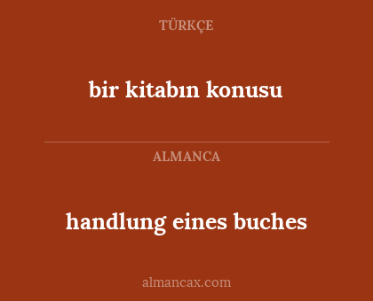 handlung eines buches - bir kitabın konusu