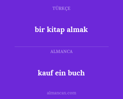 kauf ein buch - bir kitap almak