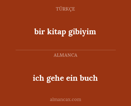 ich gehe ein buch - bir kitap gibiyim