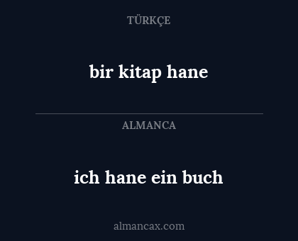 ich hane ein buch - bir kitap hane