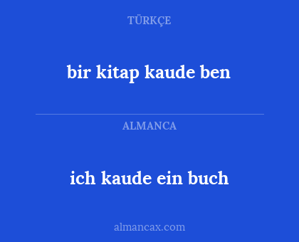 bir kitap kaude ben - ich kaude ein buch