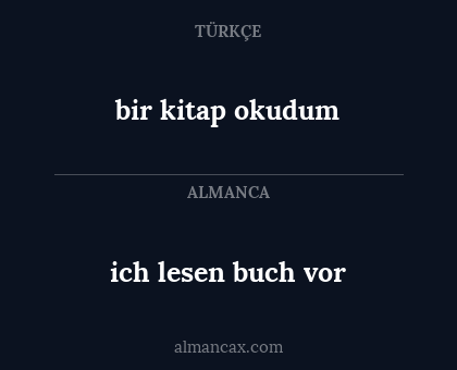ich lesen buch vor - bir kitap okudum