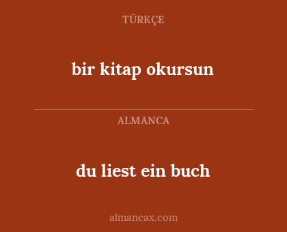 du liest ein buch - bir kitap okursun