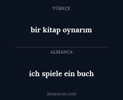 bir kitap oynarım - ich spiele ein buch