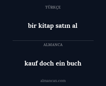 kauf doch ein buch - bir kitap satın al