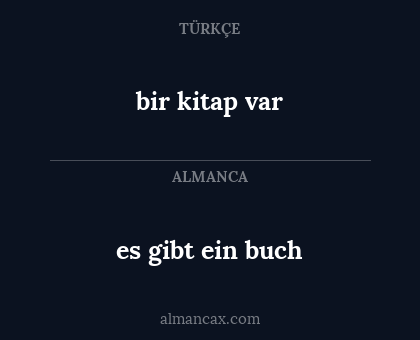 bir kitap var - es gibt ein buch