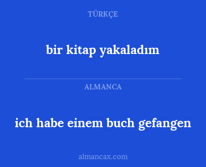 ich habe einem buch gefangen - bir kitap yakaladım
