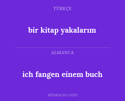 ich fangen einem buch - bir kitap yakalarım