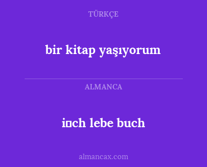 i̇ch lebe buch - bir kitap yaşıyorum