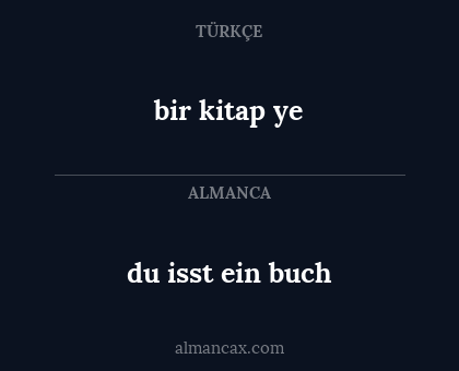 bir kitap ye - du isst ein buch