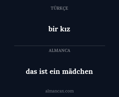 bir kız - das ist ein mädchen