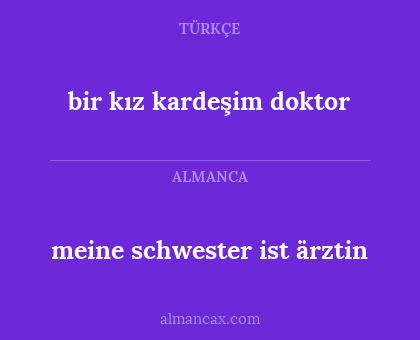 meine schwester ist ärztin - bir kız kardeşim doktor