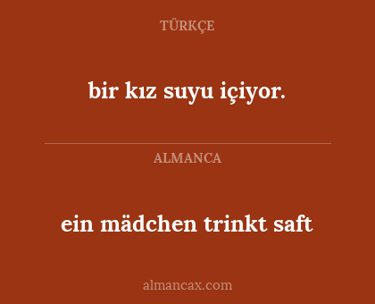 ein mädchen trinkt saft - bir kız suyu içiyor.
