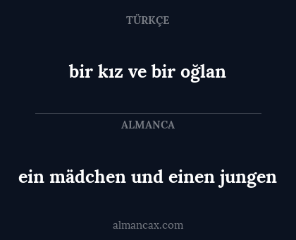 ein mädchen und einen jungen - bir kız ve bir oğlan
