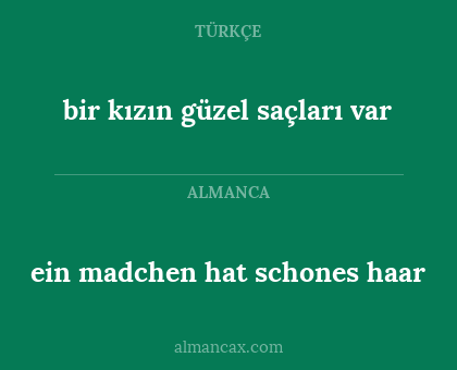 ein madchen hat schones haar - bir kızın güzel saçları var