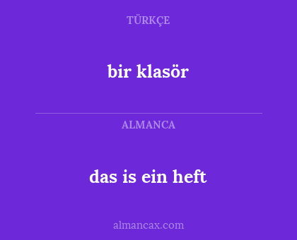 das is ein heft - bir klasör