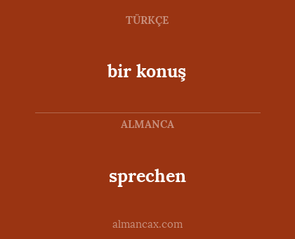 sprechen - bir konuş