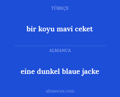 eine dunkel blaue jacke - bir koyu mavi ceket
