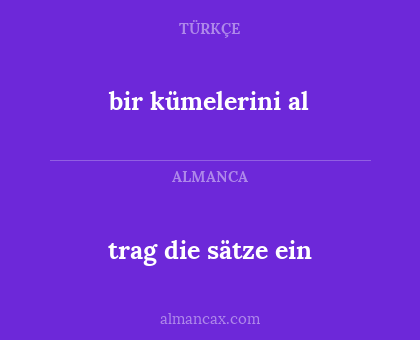trag die sätze ein - bir kümelerini al