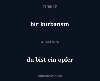 bir kurbansın - du bist ein opfer