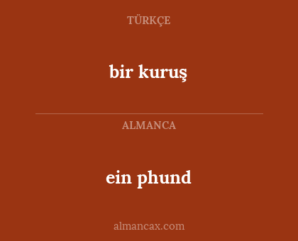 bir kuruş - ein phund