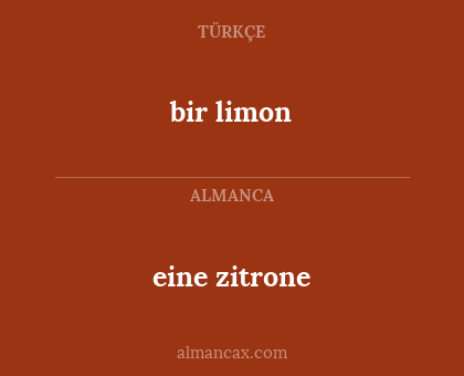 eine zitrone - bir limon
