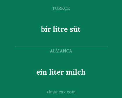 bir litre süt - ein liter milch