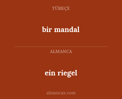 bir mandal - ein riegel