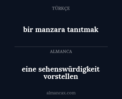 eine sehenswürdigkeit vorstellen - bir manzara tanıtmak