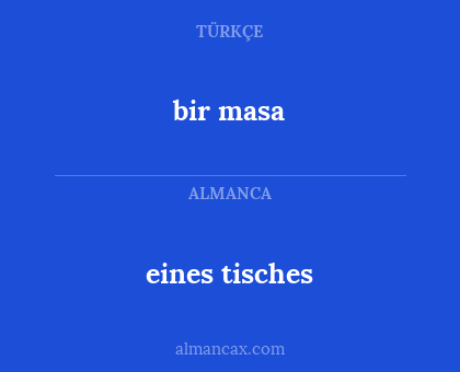 eines tisches - bir masa