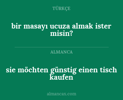 bir masayı ucuza almak ister misin? - sie möchten günstig einen tisch kaufen
