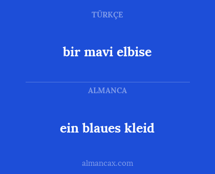 ein blaues kleid - bir mavi elbise