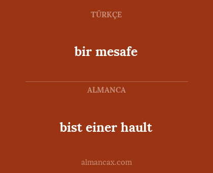 bist einer hault - bir mesafe