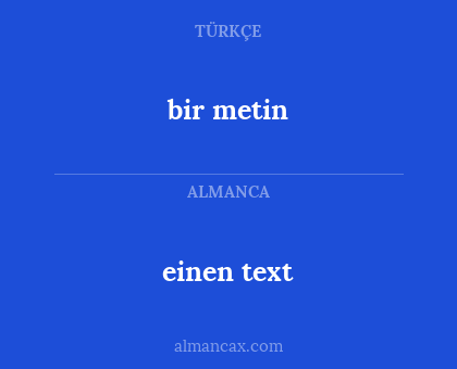 einen text - bir metin