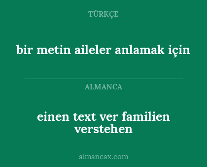 bir metin aileler anlamak için - einen text ver familien verstehen