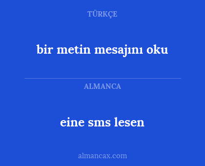 bir metin mesajını oku - eine sms lesen