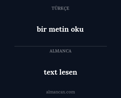 text lesen - bir metin oku