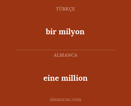 bir milyon - eine million