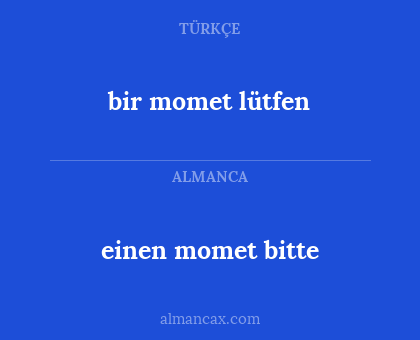 bir momet lütfen - einen momet bitte