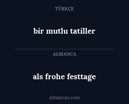 bir mutlu tatiller - als frohe festtage