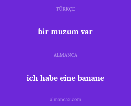 bir muzum var - ich habe eine banane