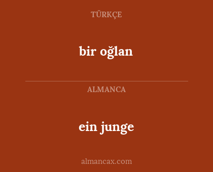 ein junge - bir oğlan