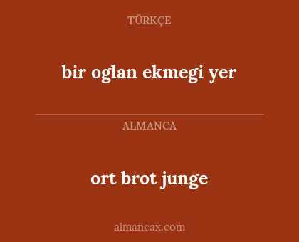 bir oglan ekmegi yer - ort brot junge